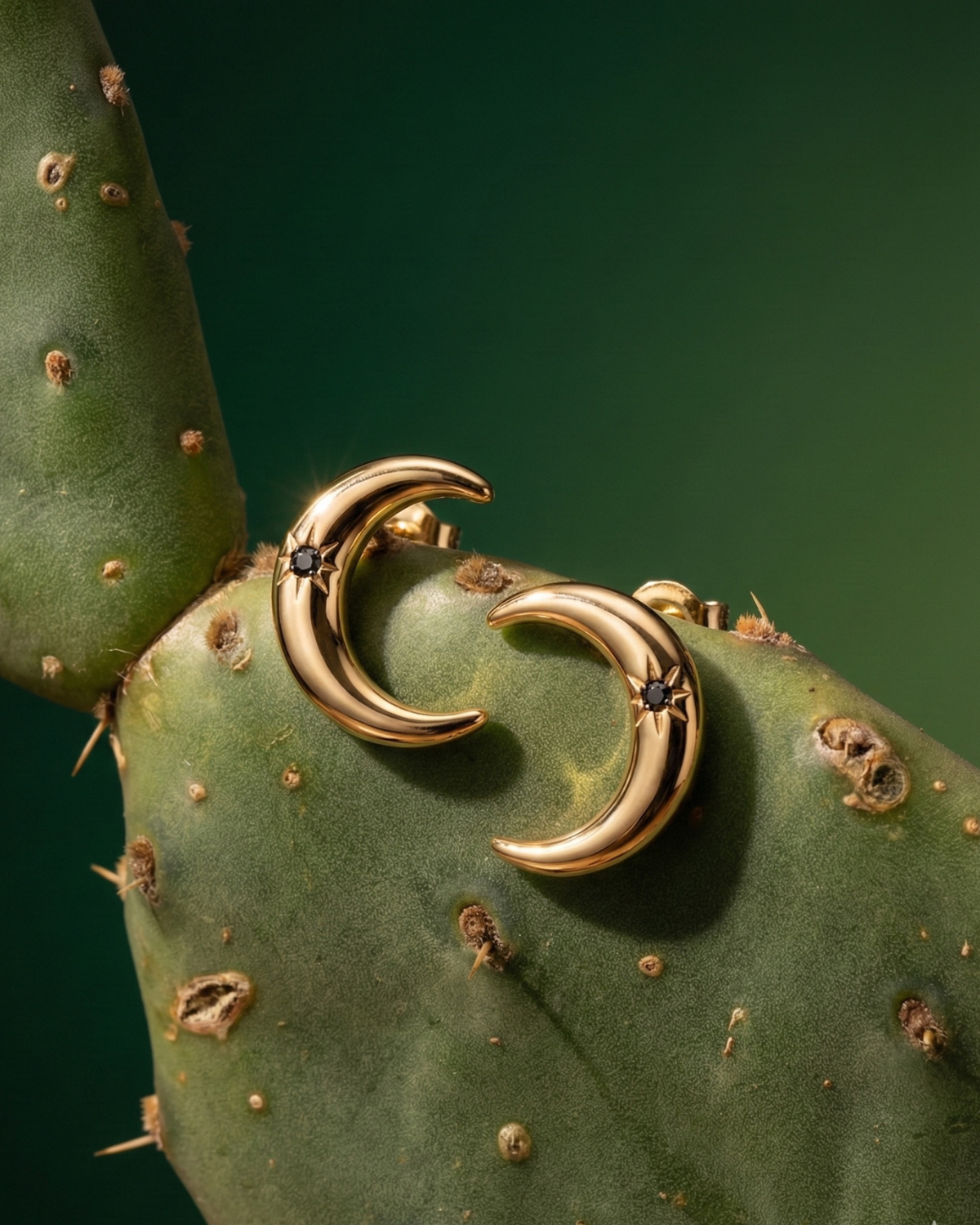 moon earrings aurazzure gold plated