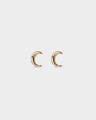 pendientes luna dorados para mujer de aurazzure