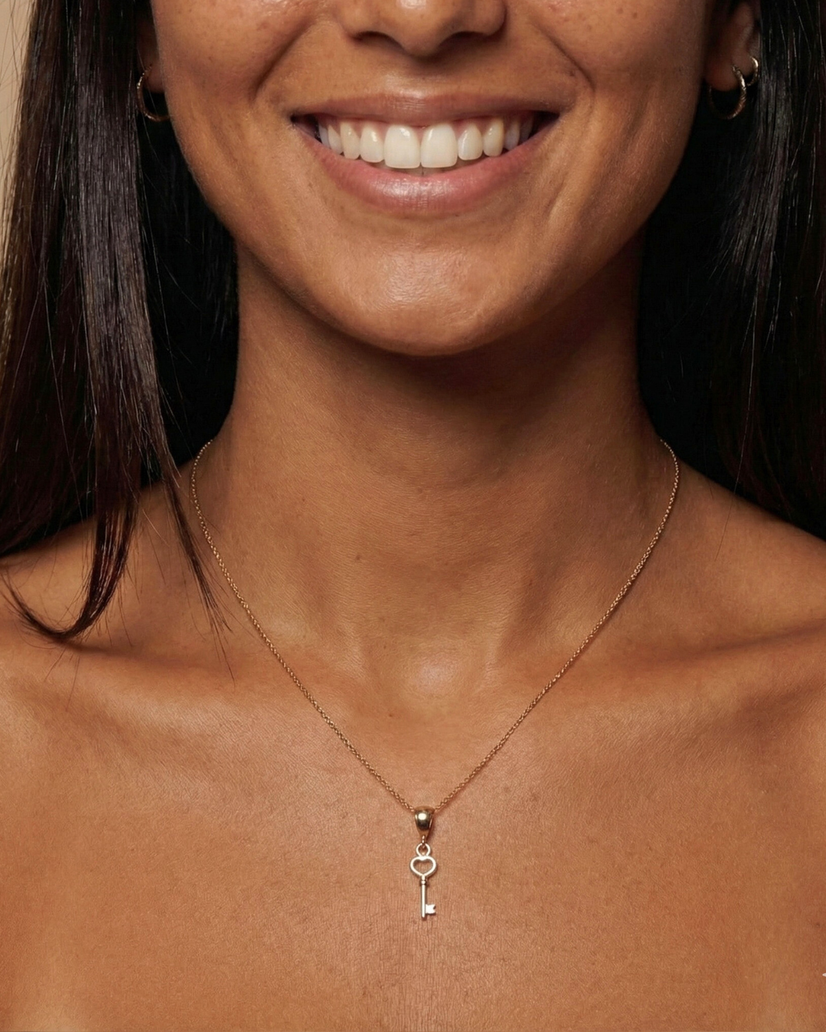 Aurazzure gold jewerly Key necklace