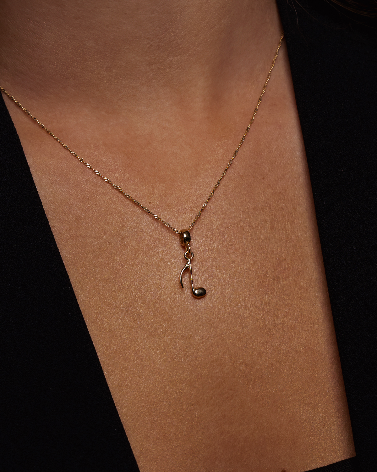 collar nota musical mujer dorado de aurazzure