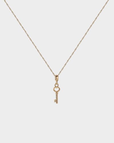 collar plata de ley colgante llave dorado para mujer de aurazzure