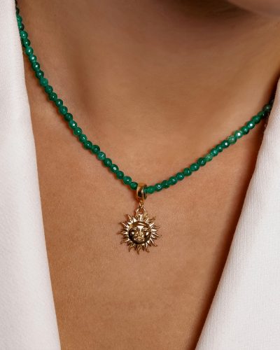 collar verde piedras jade y oro 18k para mujer de aurazzure