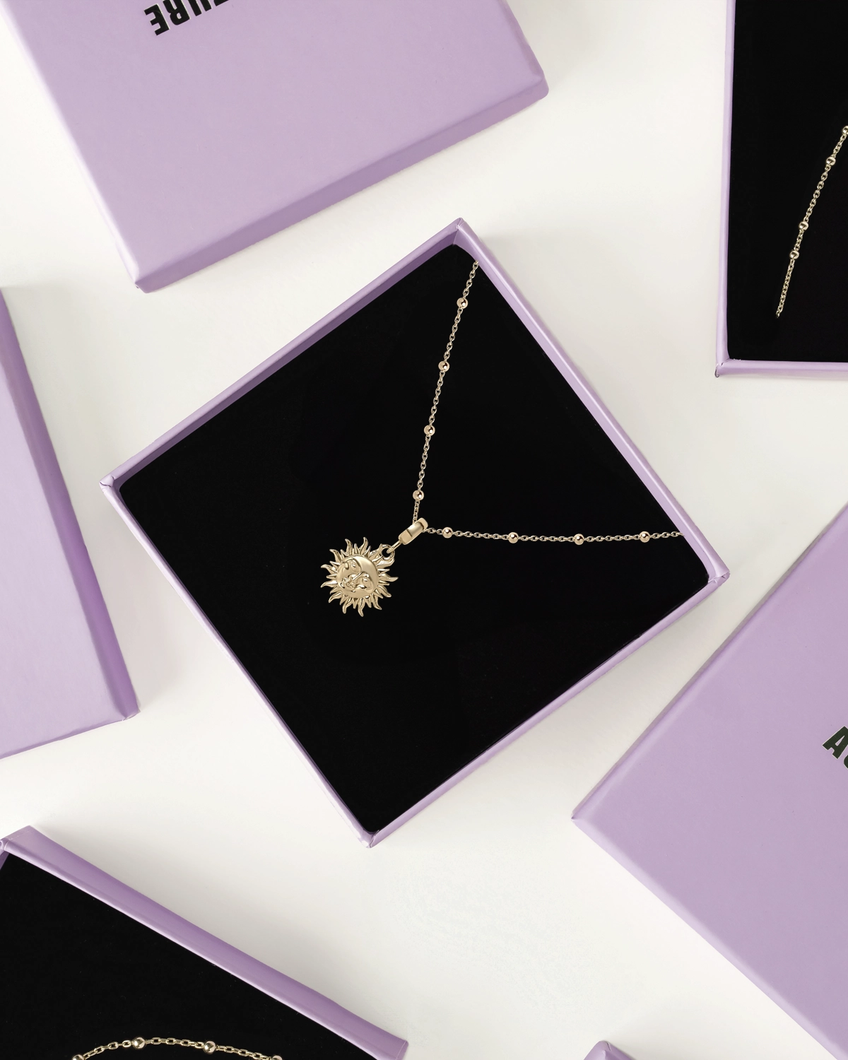 colgante sol dorado para mujer de aurazzure