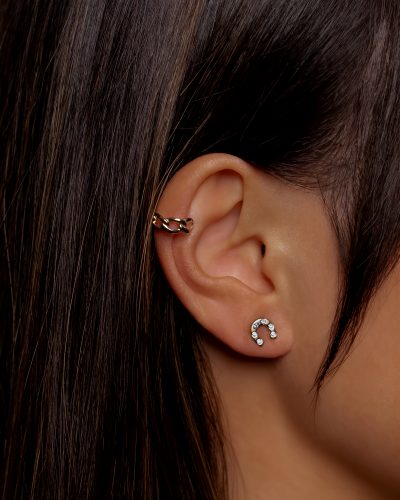 ear cuff mujer cadena dorado de plata de ley 925 de aurazzure