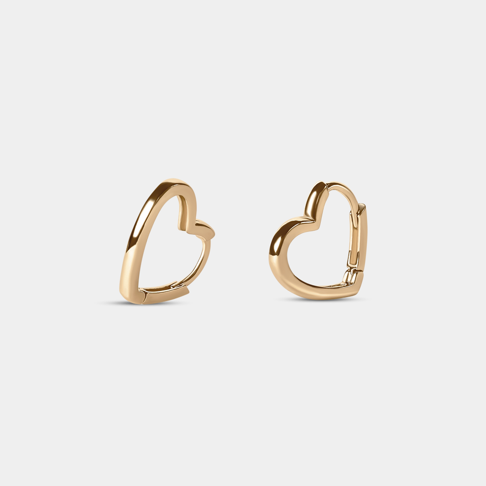 Pendientes corazonistas dorados minimalista para mujer de Aurazzure