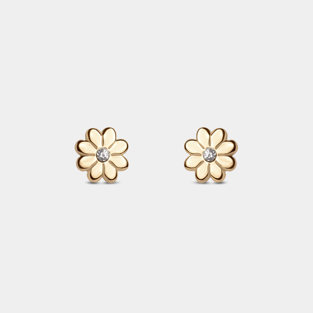 Pendientes flor dorados minimalista para mujer de Aurazzure